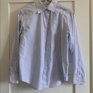 Brooks Brothers Classic Blue and White Striped Shirt in petite